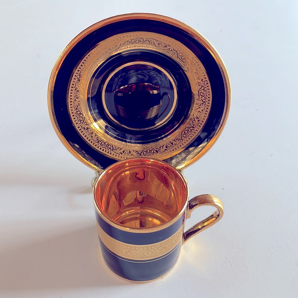 VTG 1960’s Limoges Cobalt Cup & Saucer